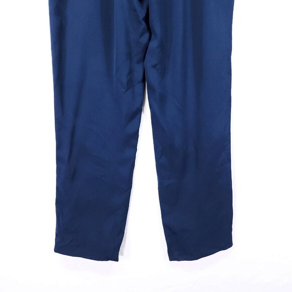 Carolina Herrera Silk Trousers Size 8 Straight leg Flat front Brown Back Zip - Picture 6 of 15